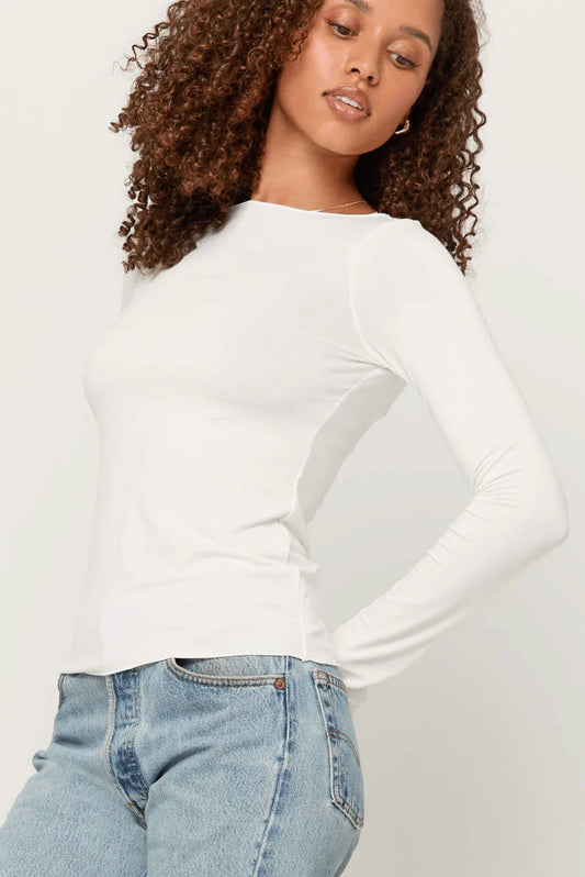 Vera Boatneck Long sleeve- WHITE