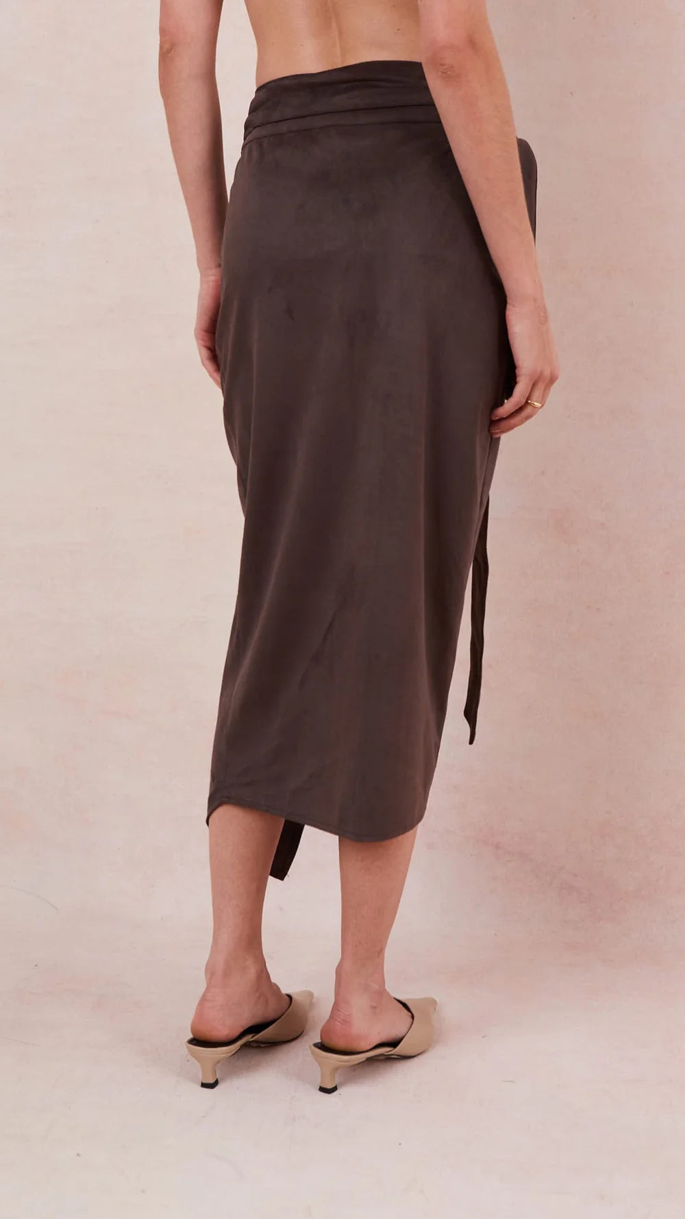 Livia Suede Wrap Skirt