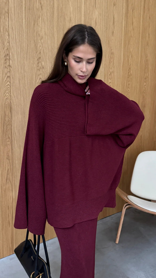 Amelie Sweater- DARK CHERRY