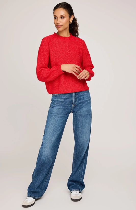 The Wanda Sweater- Heather Red
