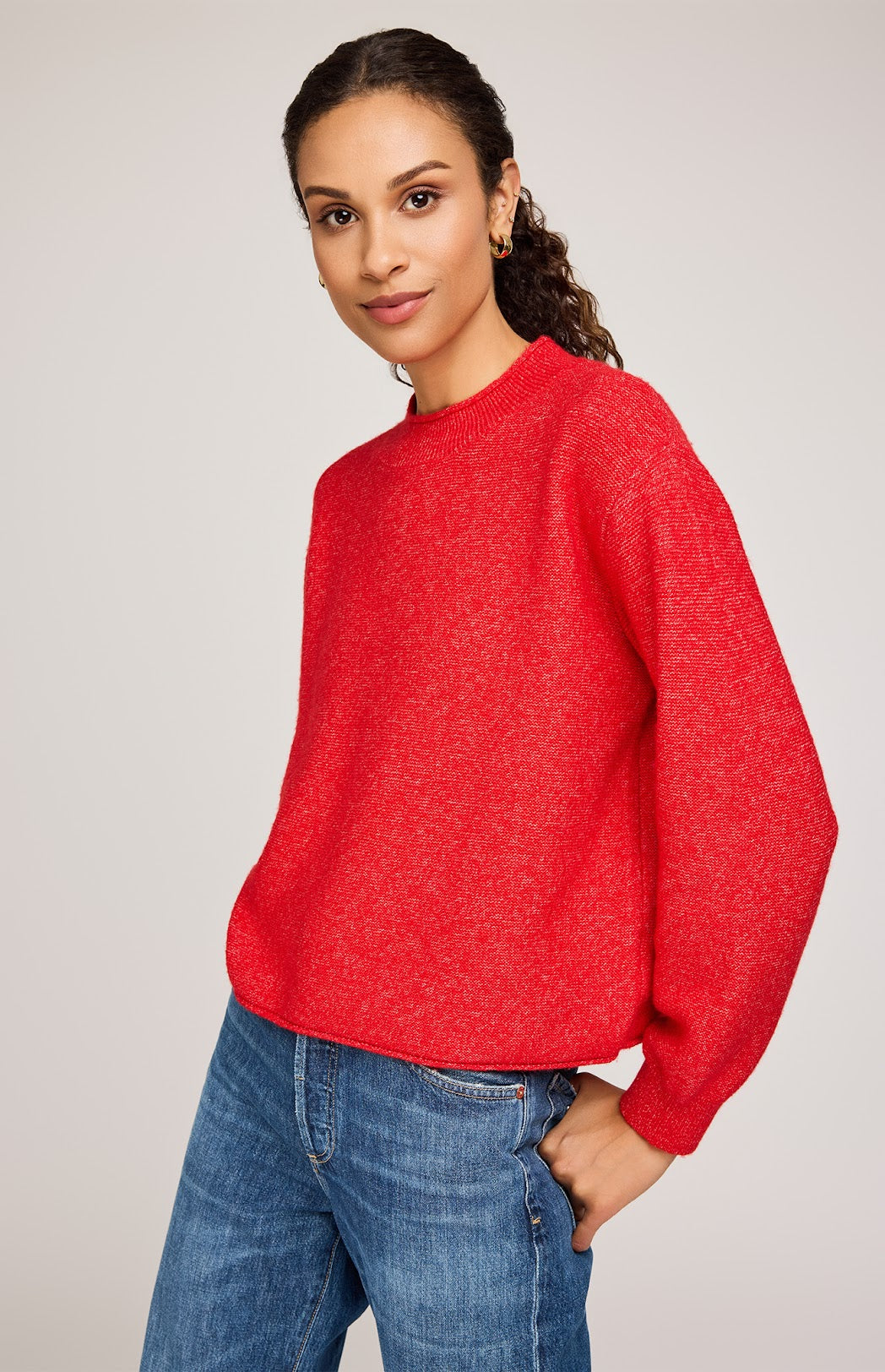 The Wanda Sweater- Heather Red