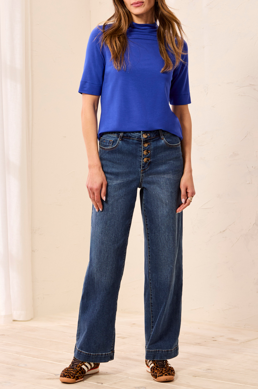 Chelsea Crop Wide Jeans- DUSK