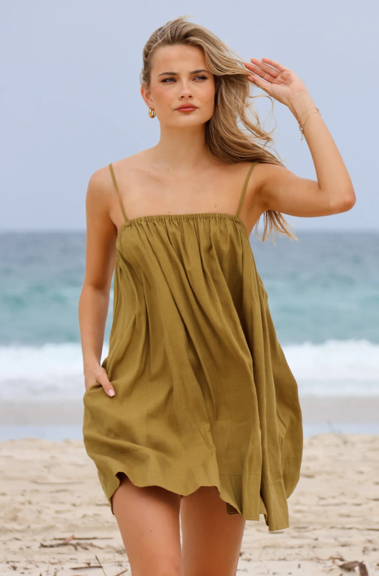 Ferrera Mini Dress- OLIVE