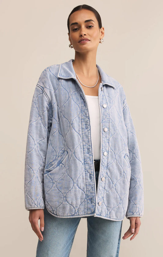 Boulder Quilted Knit Denim Jacket