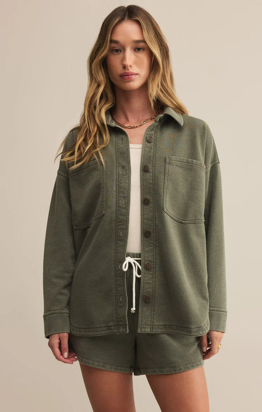 All Day Denim Jacket- Hunter Green