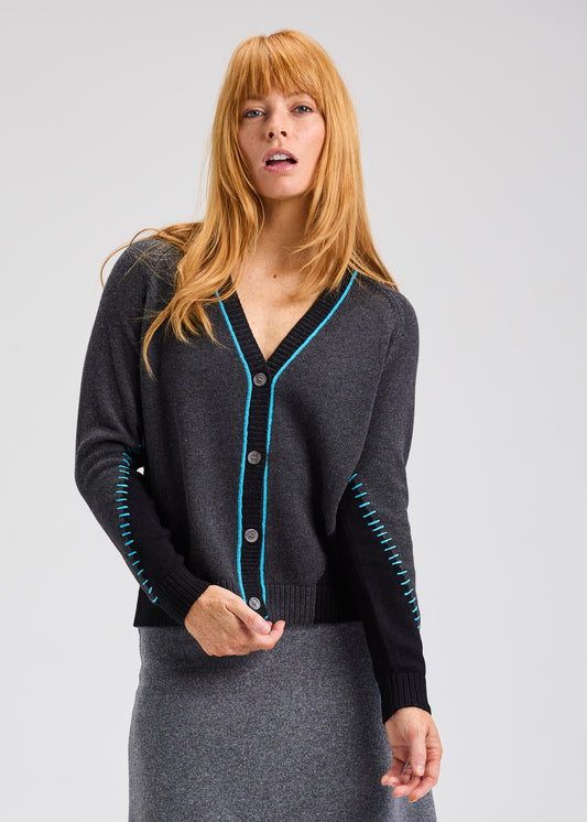 Black Panelled Cardi