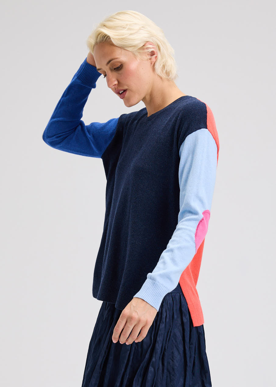 Denim Intarsia Sweater