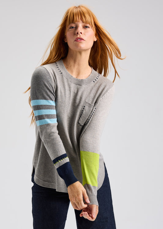Marl Spliced Sweater