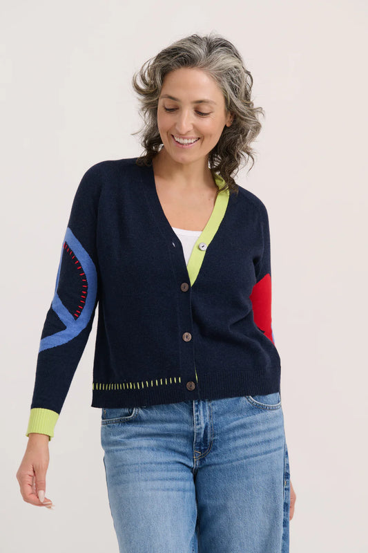 Denim Peace Please Cardi