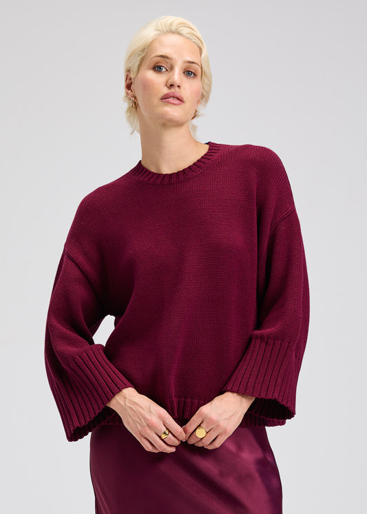 Beetroot Cotton Crew