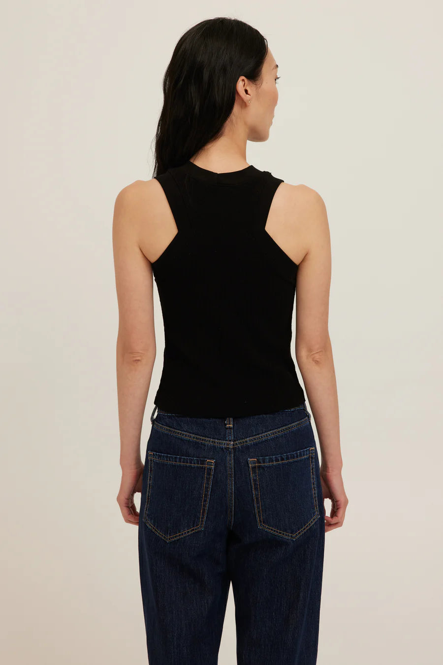 Player Racerback Rib Tank- BLACK