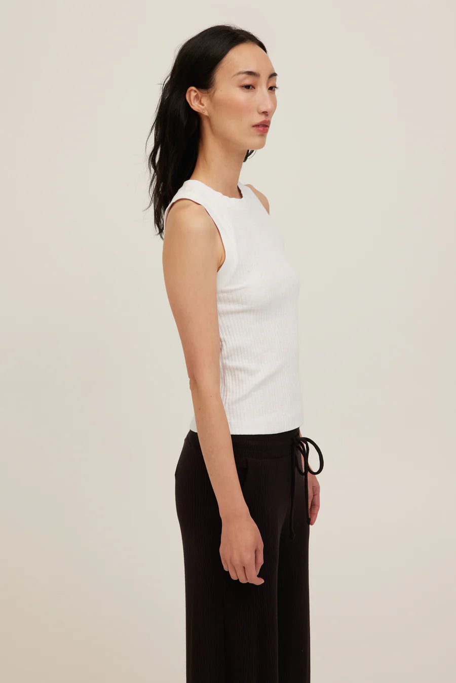Player Racerback Rib Tank- WHITE