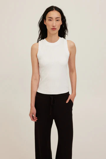 Player Racerback Rib Tank- WHITE