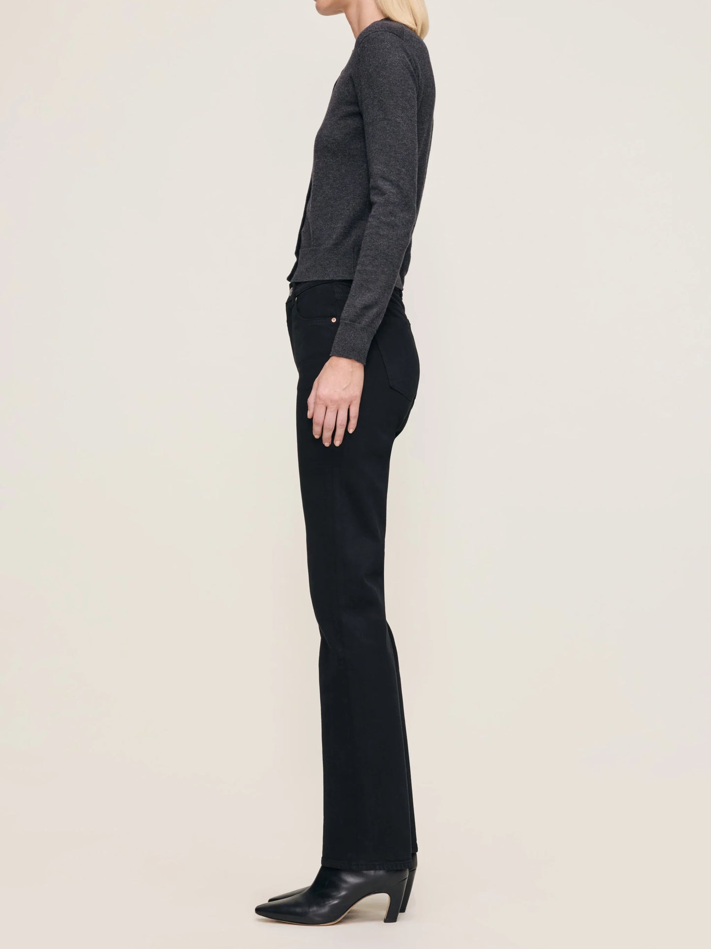 Pattie Straight Jean- BLACK