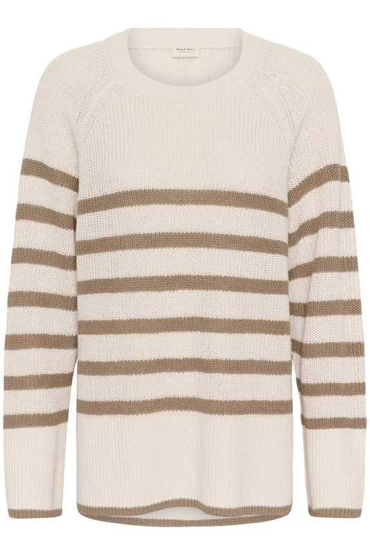Audrina Knit- MINK STRIPE
