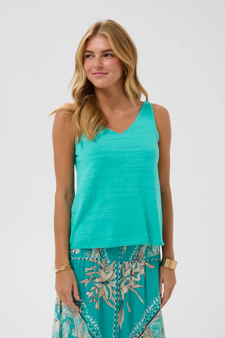 Evisa Tank- Turquoise