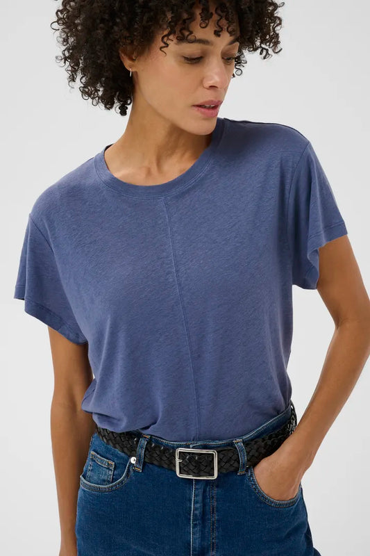 Anemona Linen Tee- BLUE INGIDO