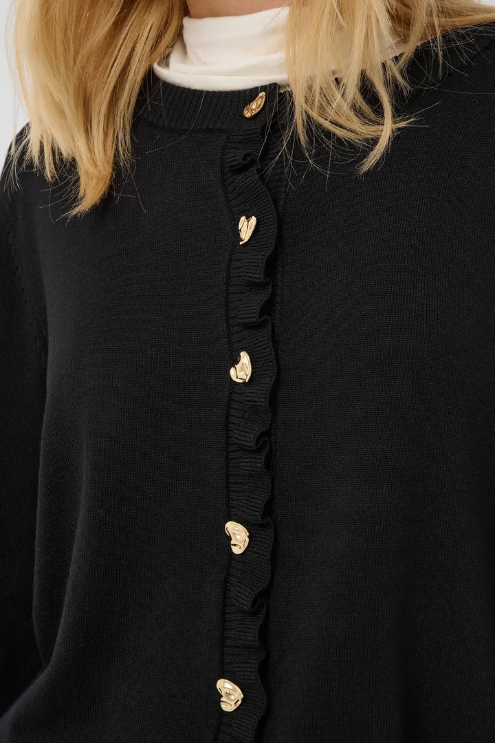 Clare Heart Cardi- BLACK