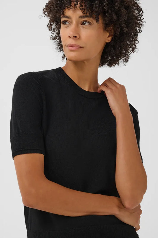 Natanya Knit Tee- BLACK