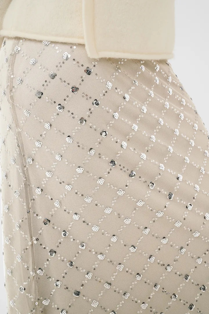 Vivika Sequin Skirt- METALLIC