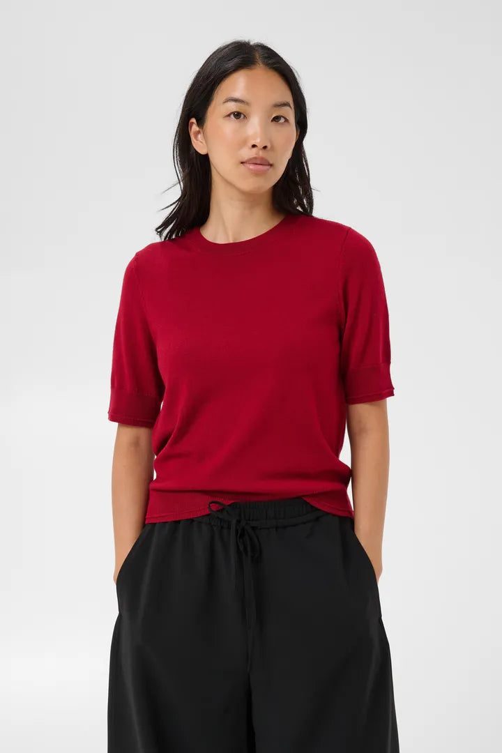 Natanya Knit Tee- RED