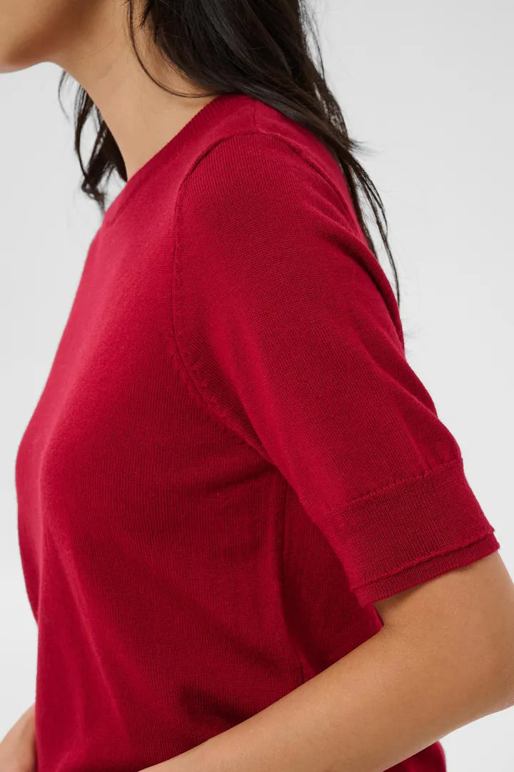 Natanya Knit Tee- RED