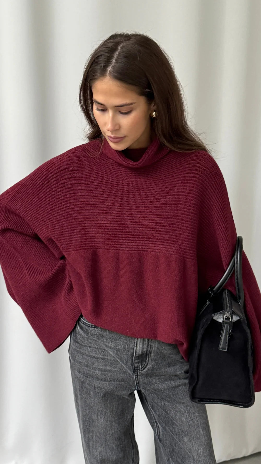 Amelie Sweater- DARK CHERRY