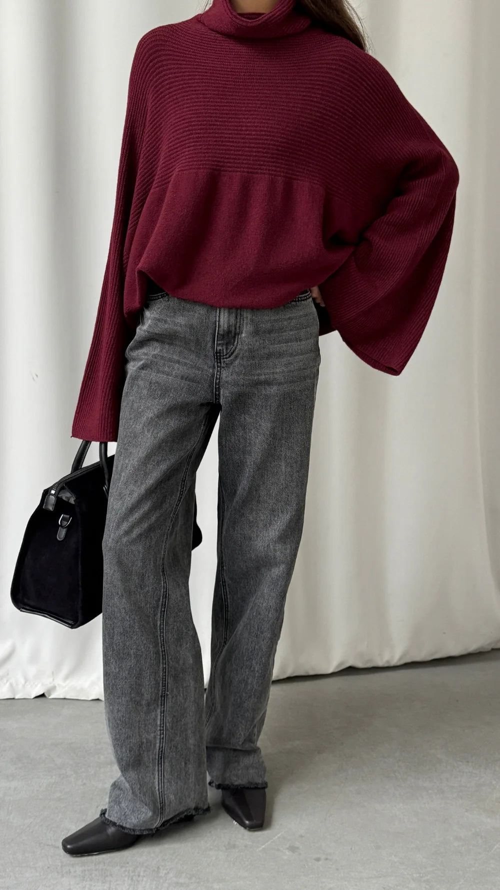Amelie Sweater- DARK CHERRY