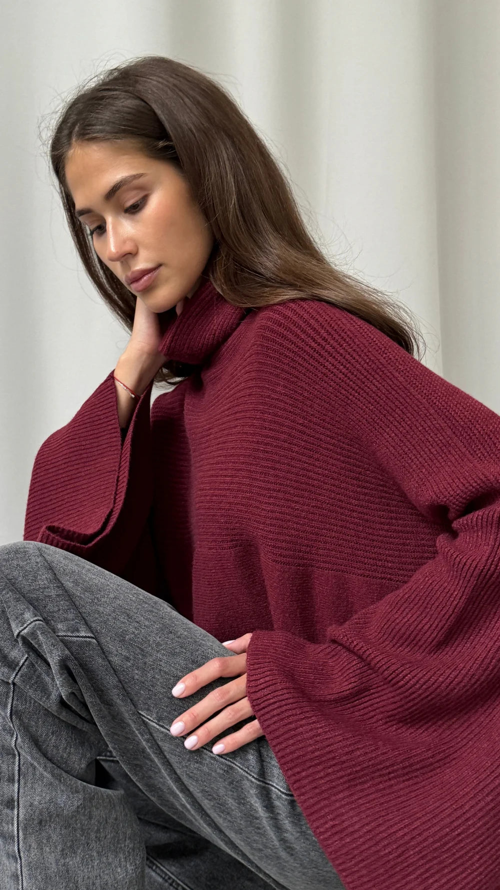 Amelie Sweater- DARK CHERRY