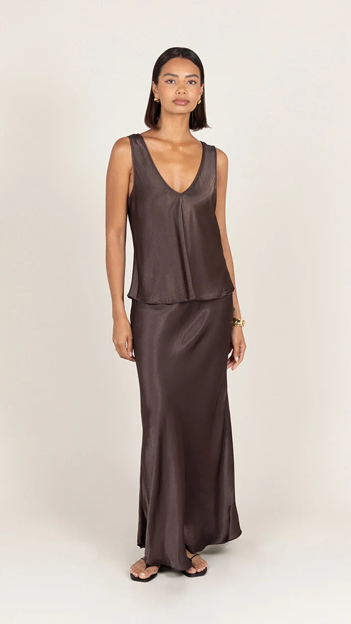 The Maeve Satin Set- CHOCOLATE