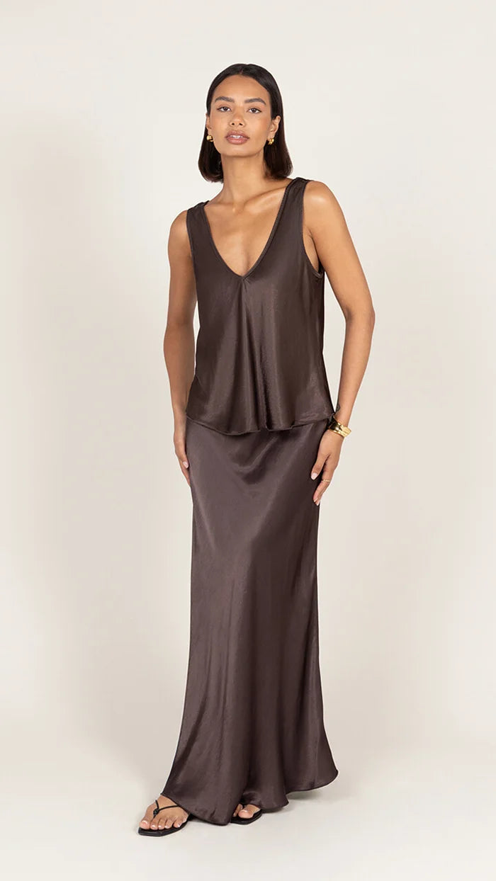 The Maeve Satin Set- CHOCOLATE