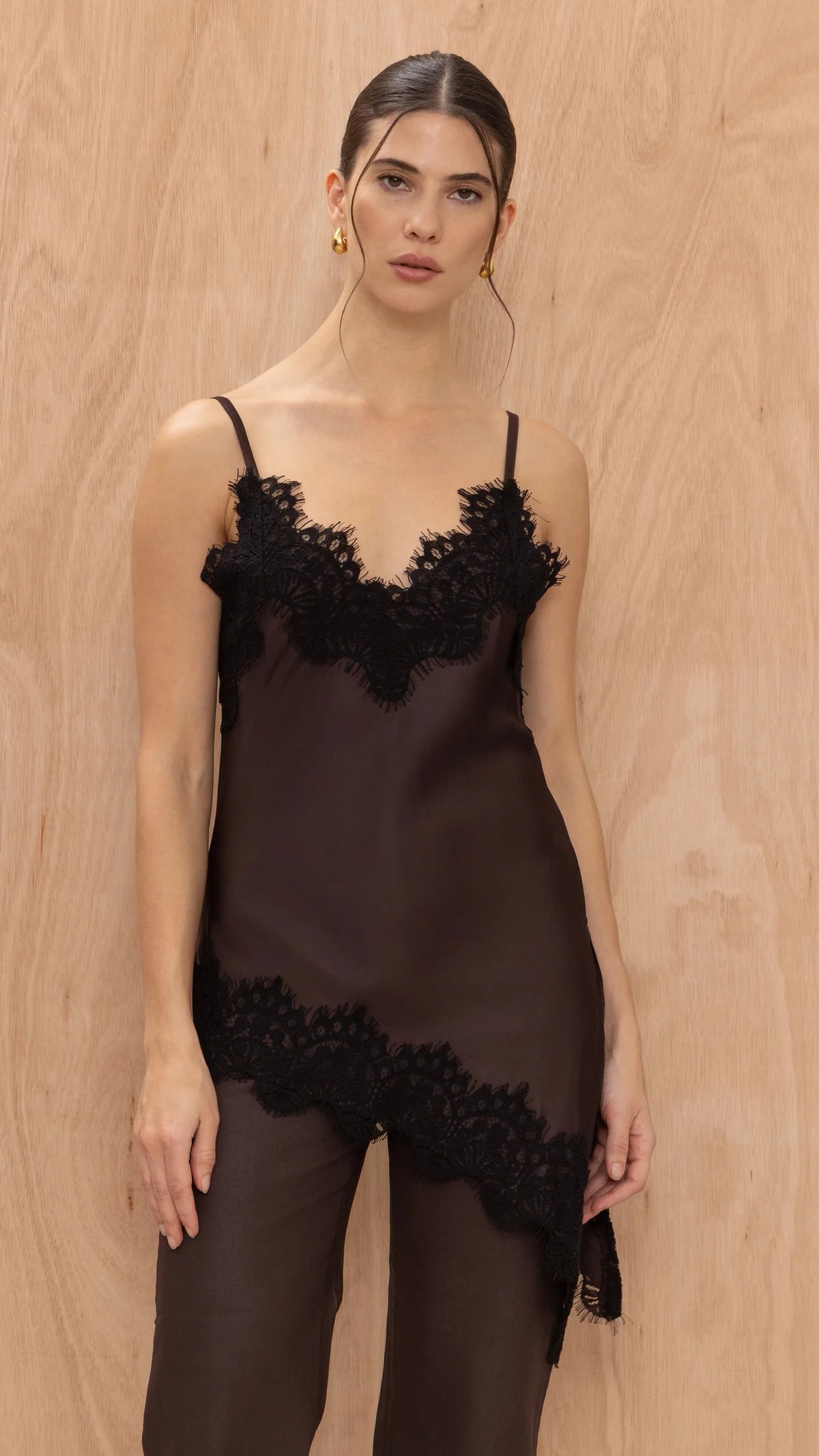 Blake Lace Camisole- CHOCOLATE