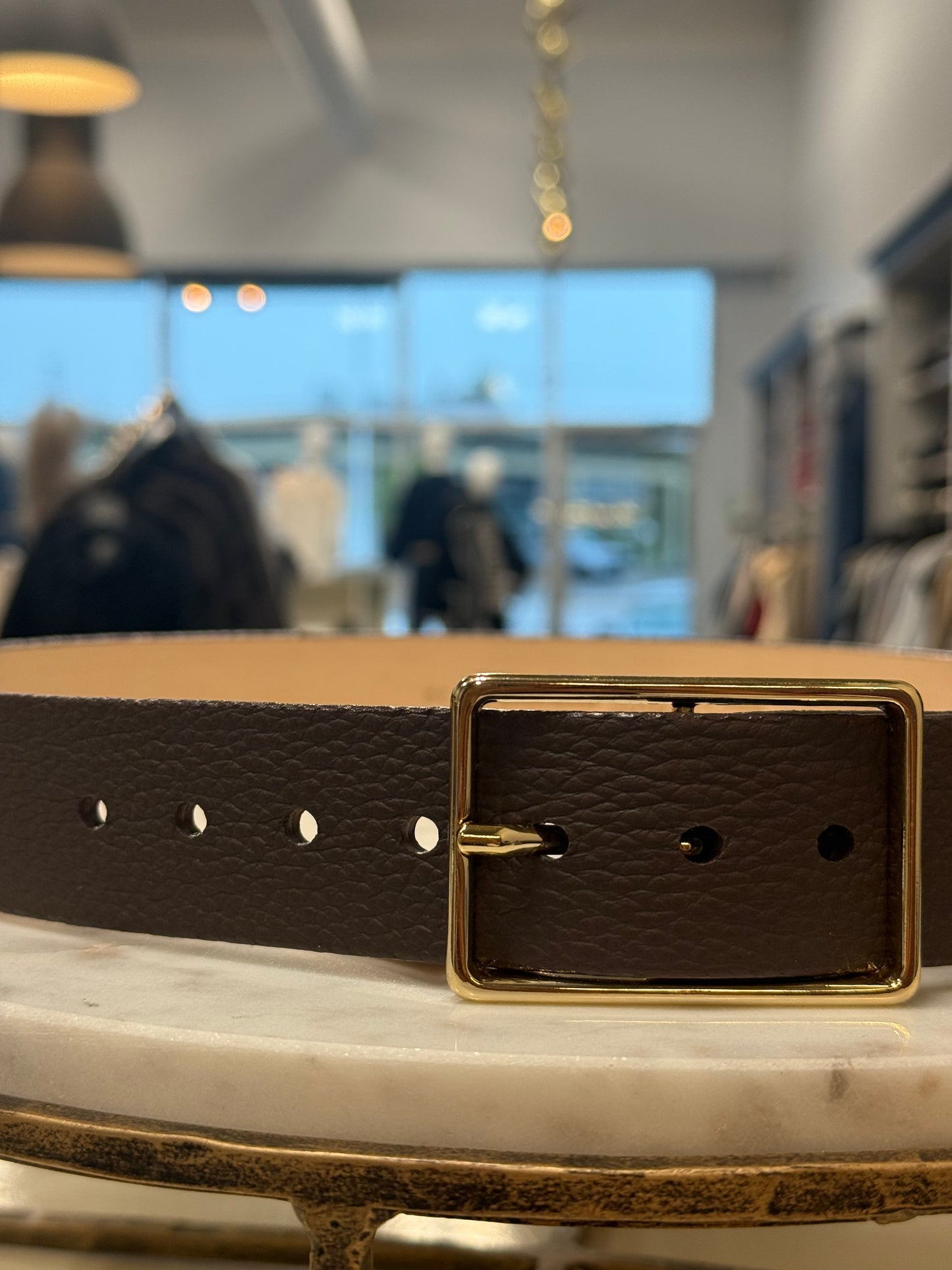 Caloe Belt- Chestnut Pebbled