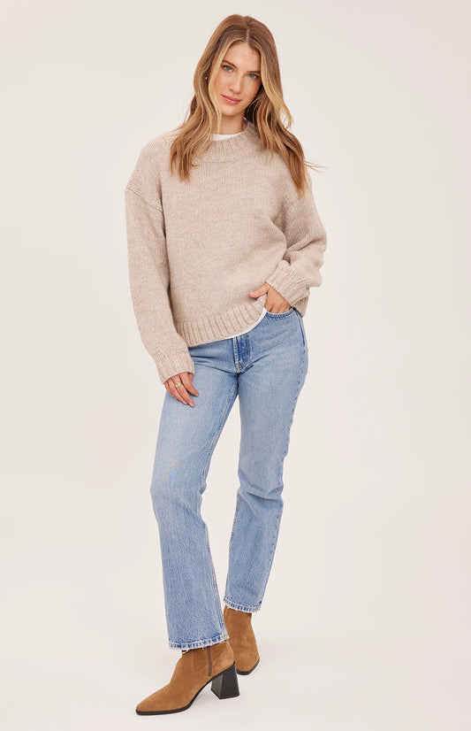 The Tova Sweater- HEATHER PEBBLE