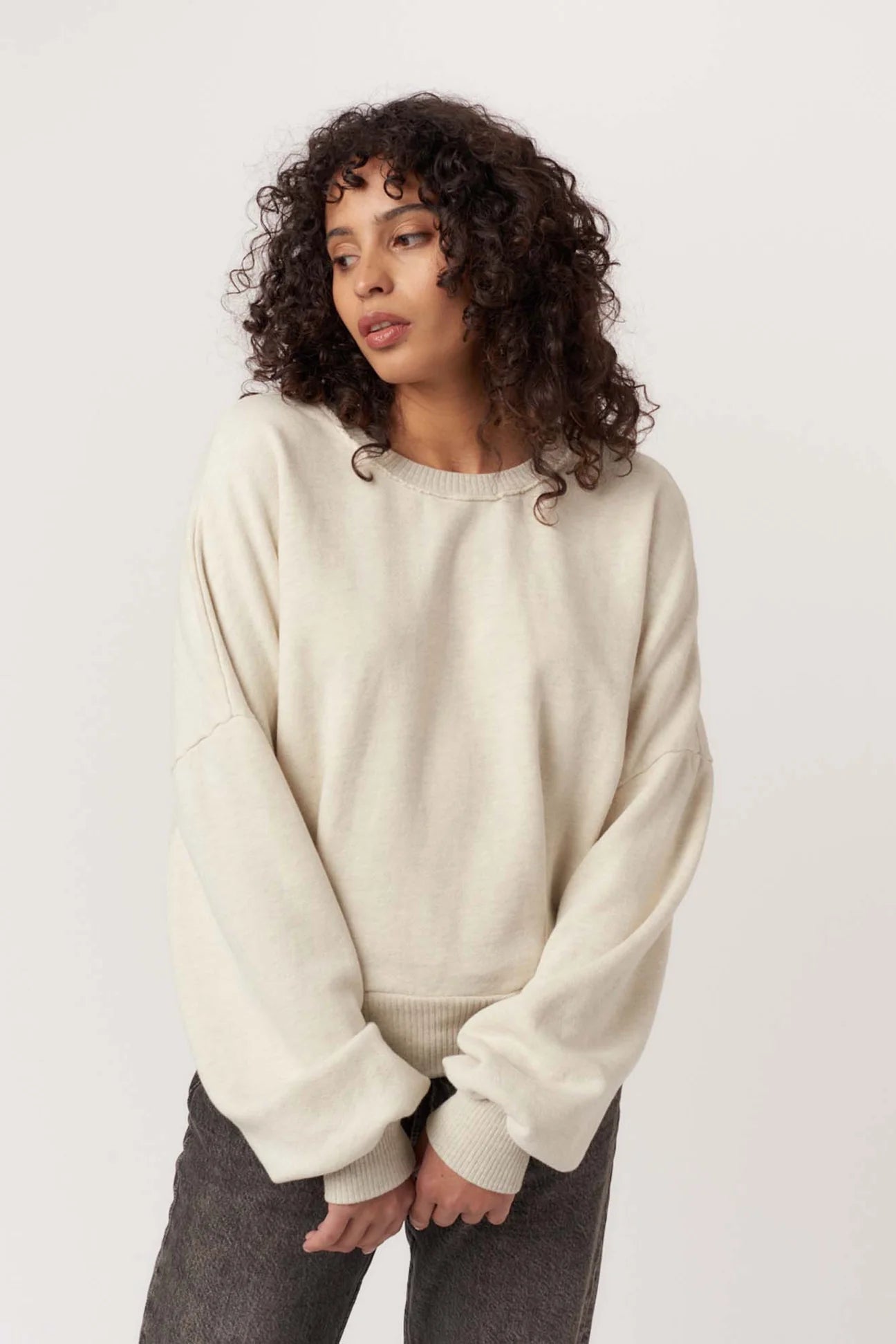 Evie Pleated Crew Sweatshirt