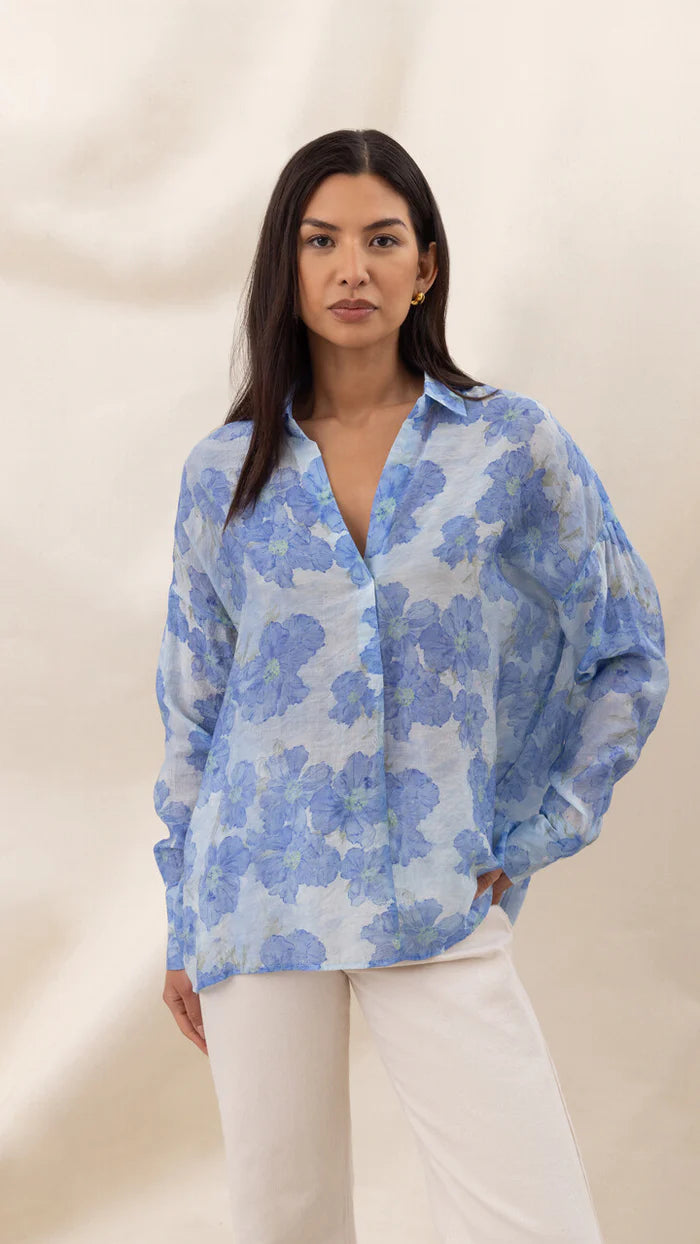 Libby Shirt- AZURE BLUE