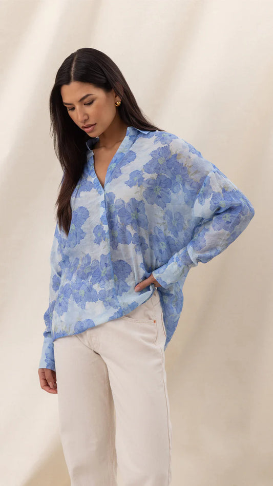 Libby Shirt- AZURE BLUE
