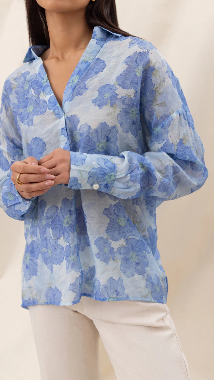 Libby Shirt- AZURE BLUE