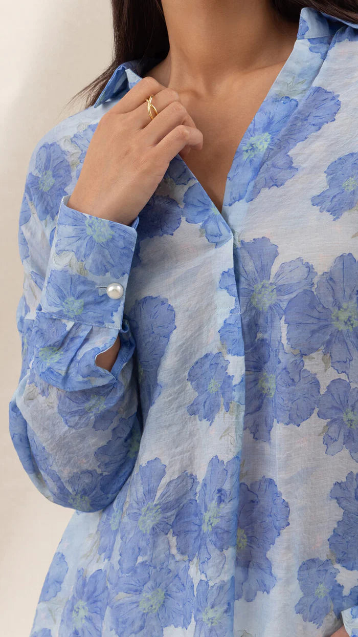 Libby Shirt- AZURE BLUE