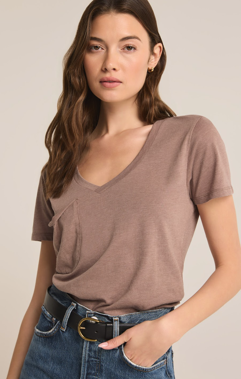 Deep Taupe Pocket Tee