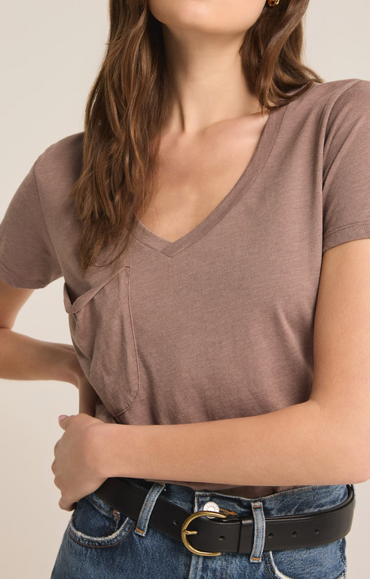 Deep Taupe Pocket Tee