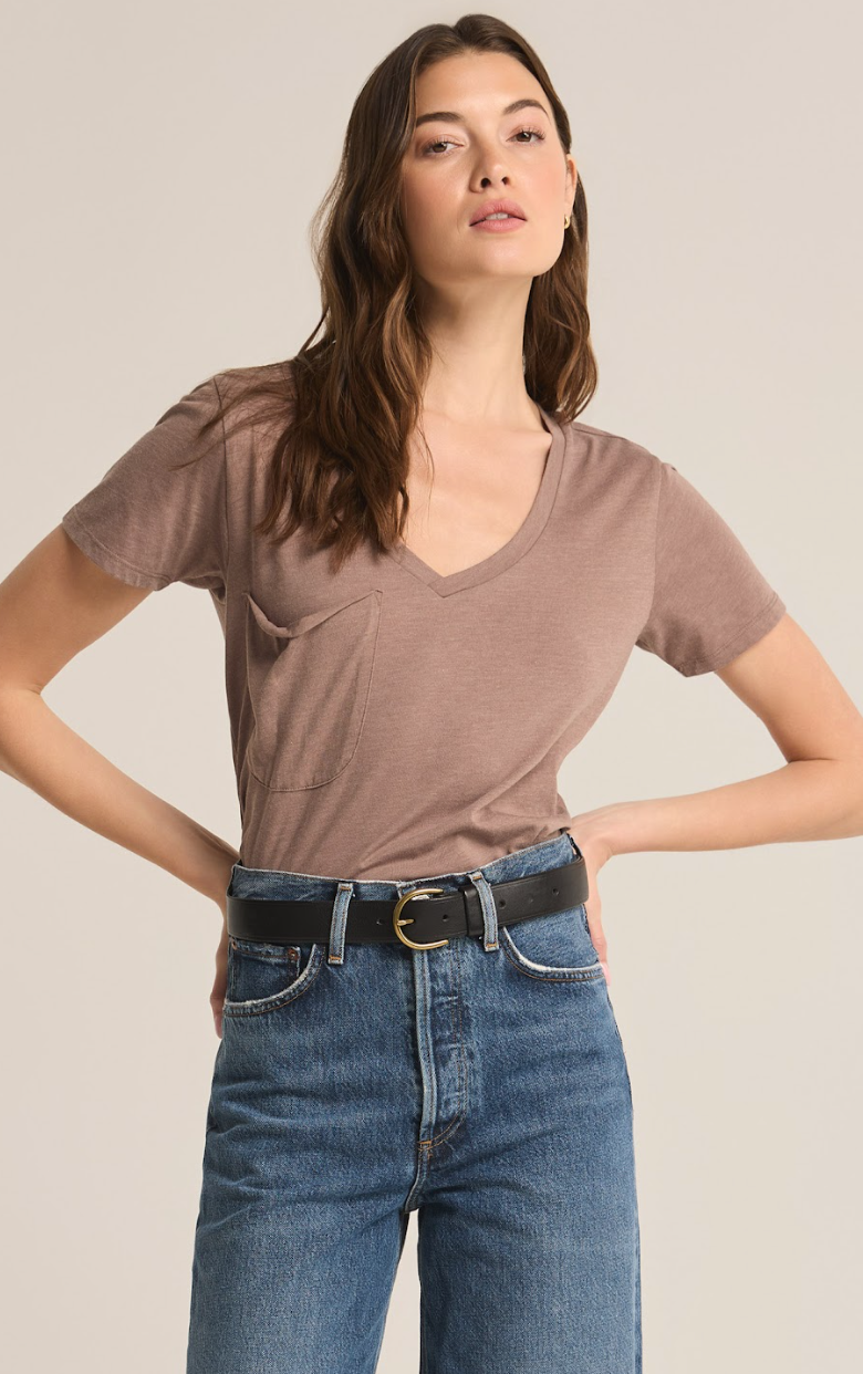 Deep Taupe Pocket Tee