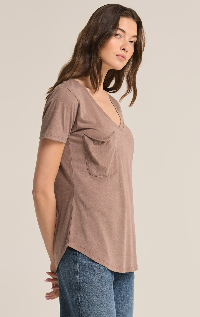 Deep Taupe Pocket Tee