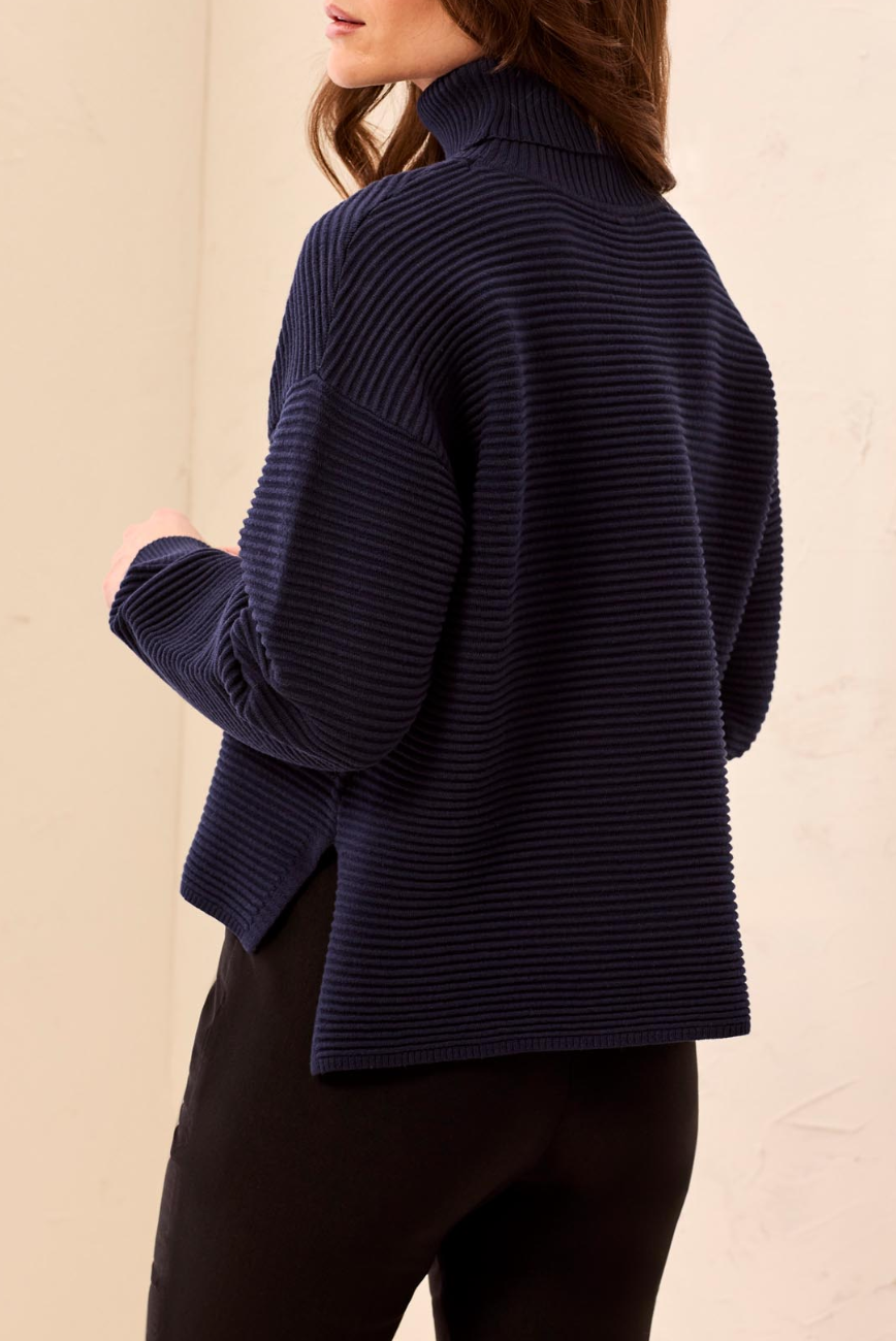 Anna Ribbed high Low Sweater