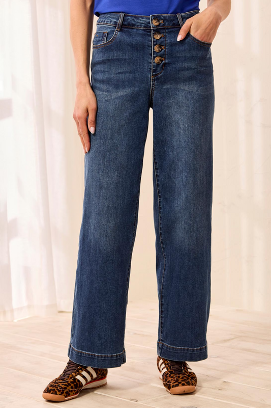 Chelsea Crop Wide Jeans- DUSK