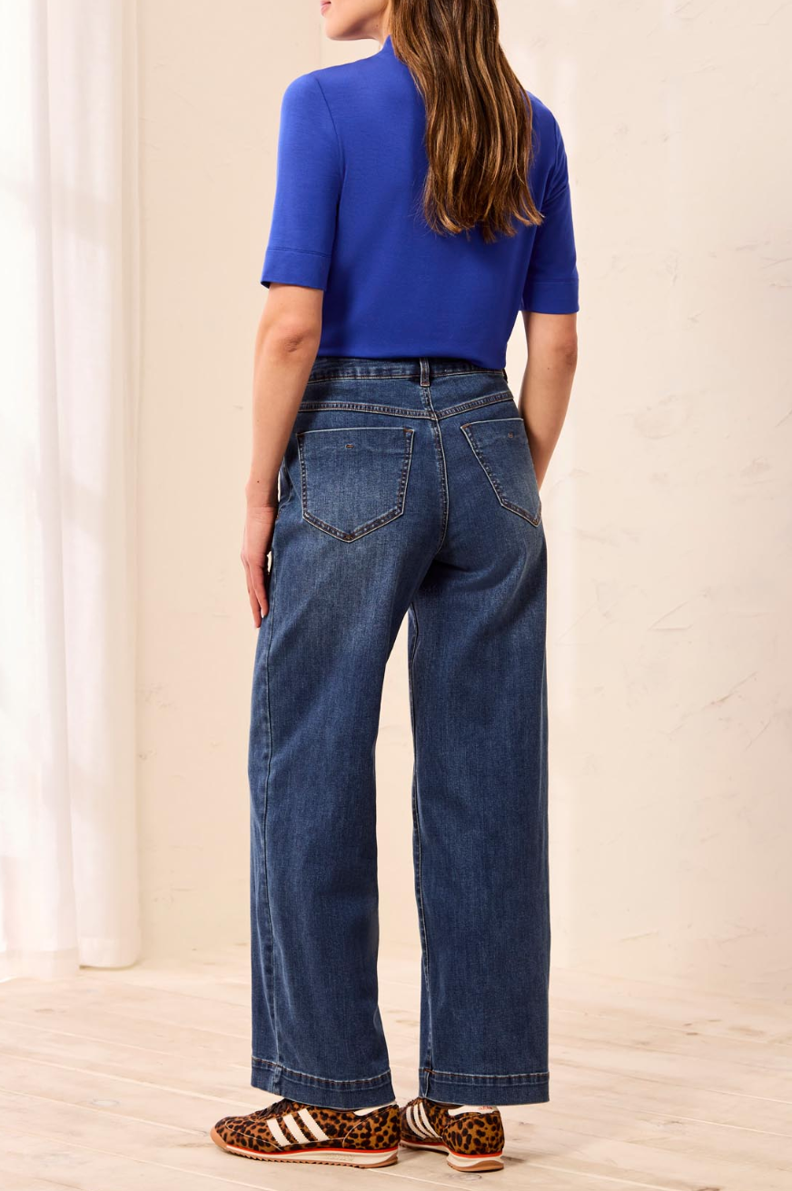 Chelsea Crop Wide Jeans- DUSK