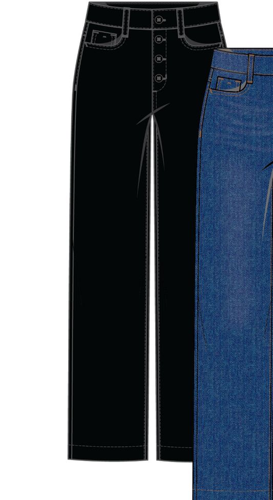 Chelsea Crop Wide Jeans- BLACK