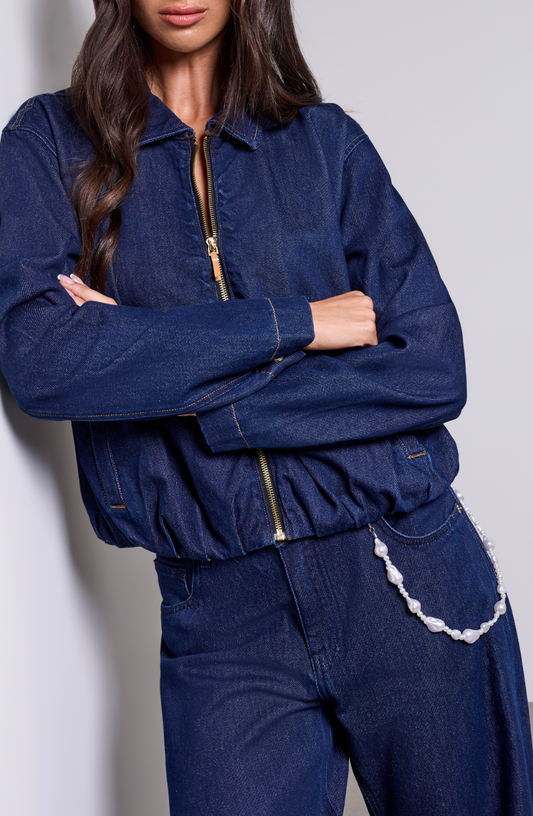 Rachael Bubble Hem Denim JAcket