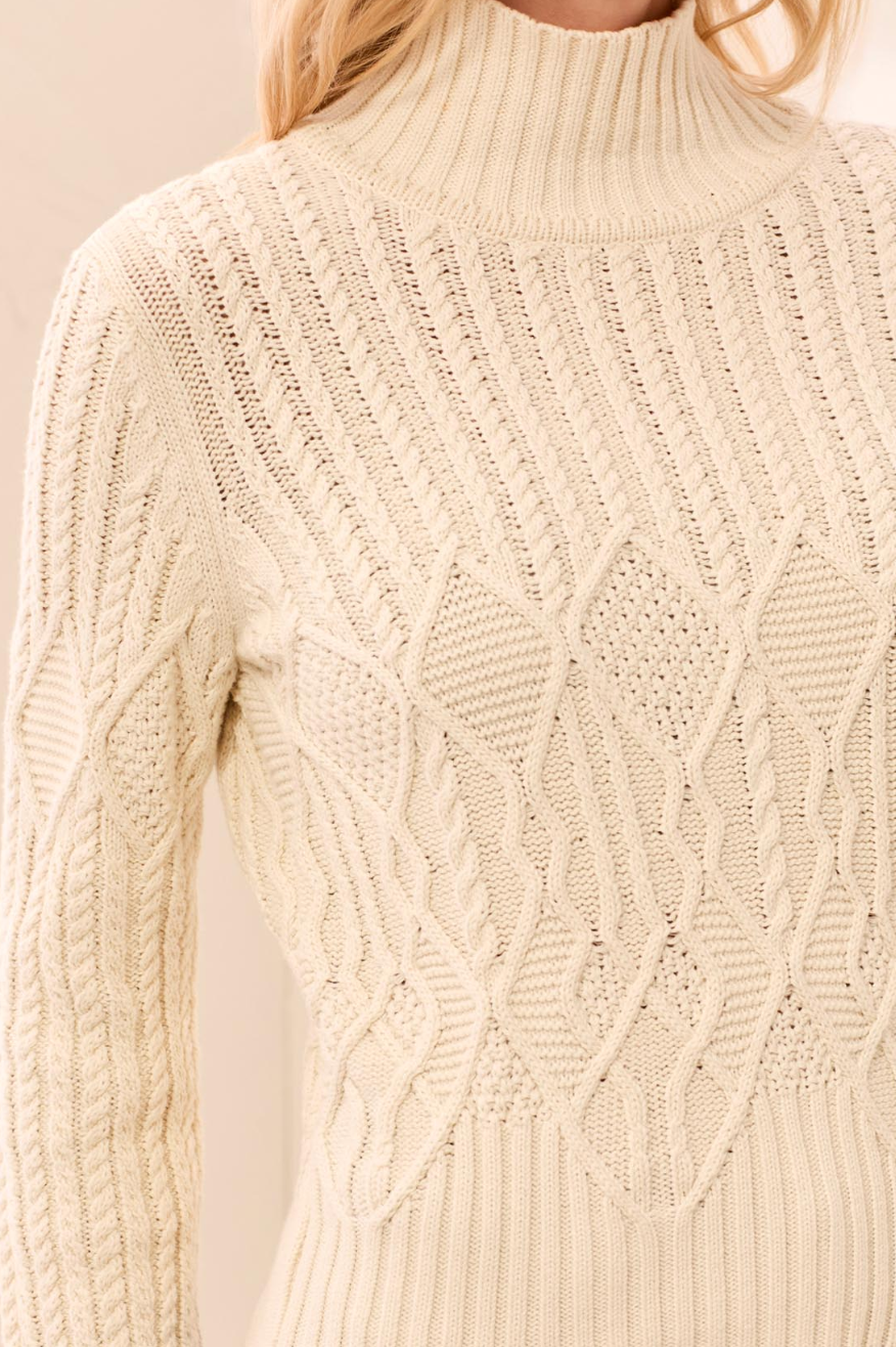Jolene Mockneck Sweater- ANTIQUE WHITE