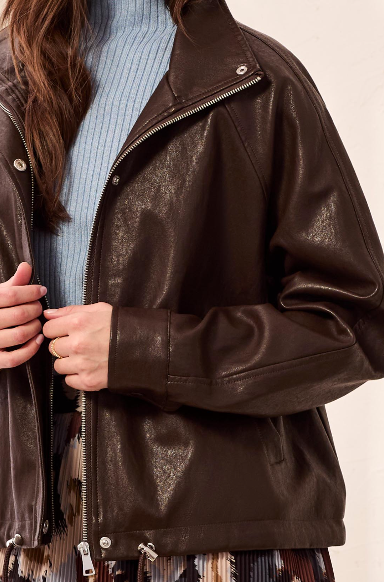 Monica Faux Leather Jacket
